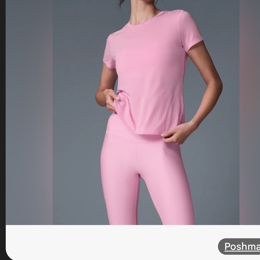 ALO Yoga Pink Short Sleeve Tee